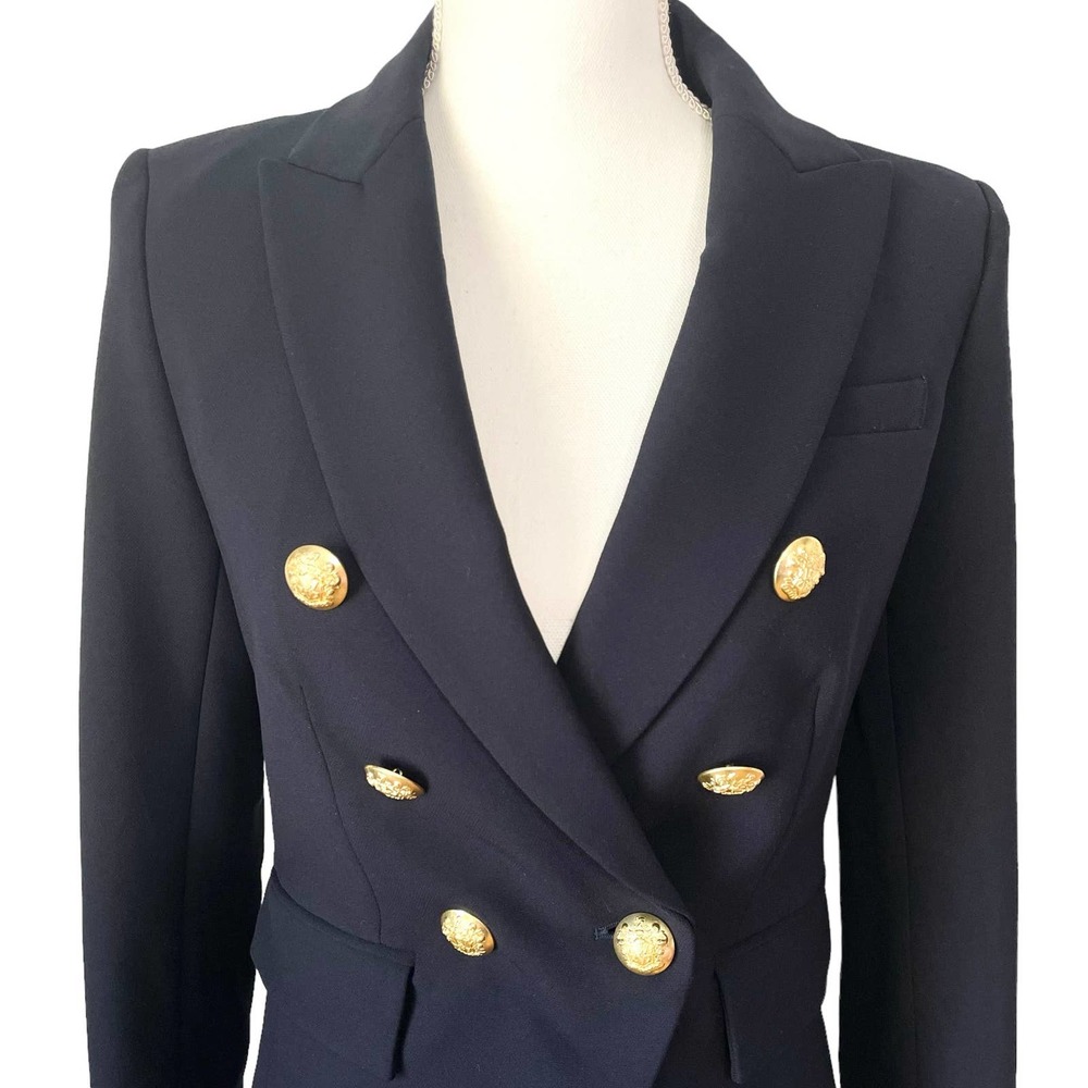 NWT Veronica Beard Miller Dickey Jacket Blazer Navy Blue Gold Buttons Size 2 - Picture 8 of 13